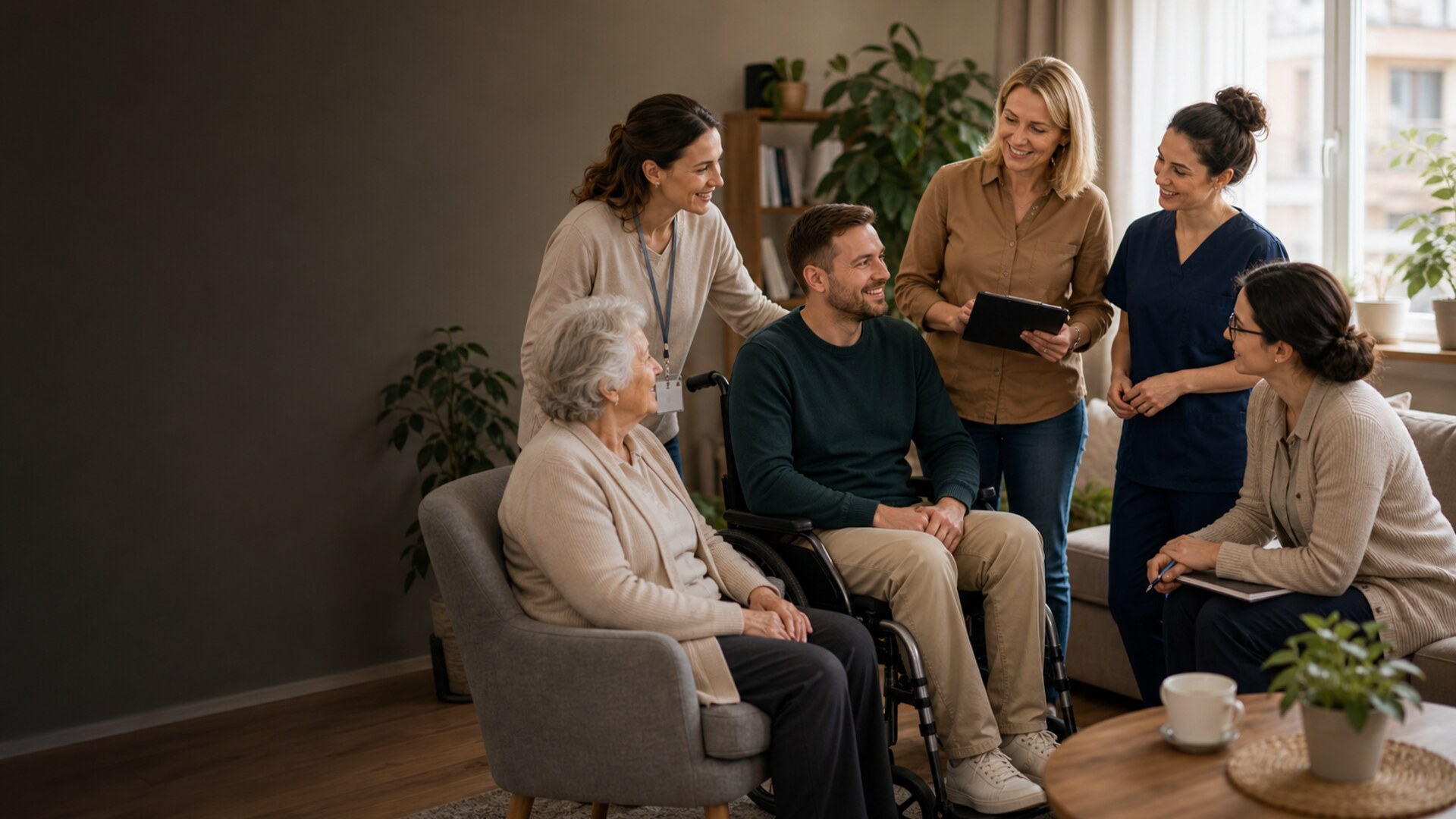Zespół Fundacji FASS rozmawia z podopiecznymi o programach wsparcia